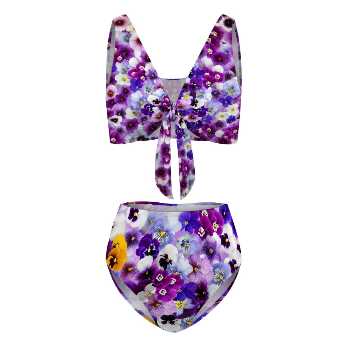 Tie High-Waisted Bikini - Image 4