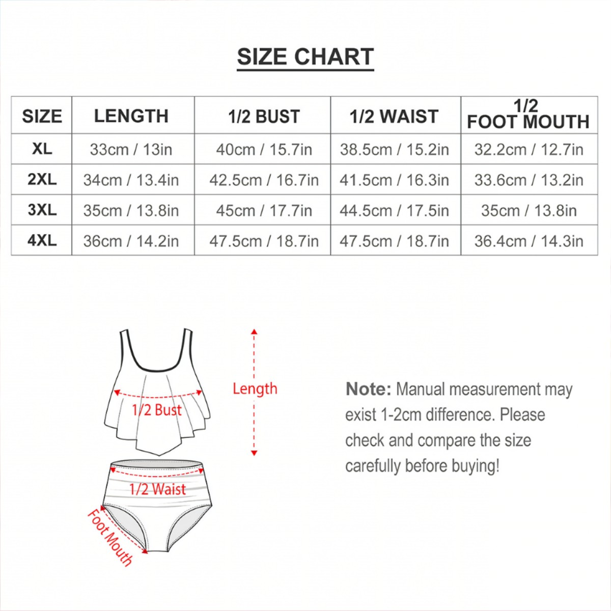 Plus Size Ruffle Two Piece Swimsuit - Image 5